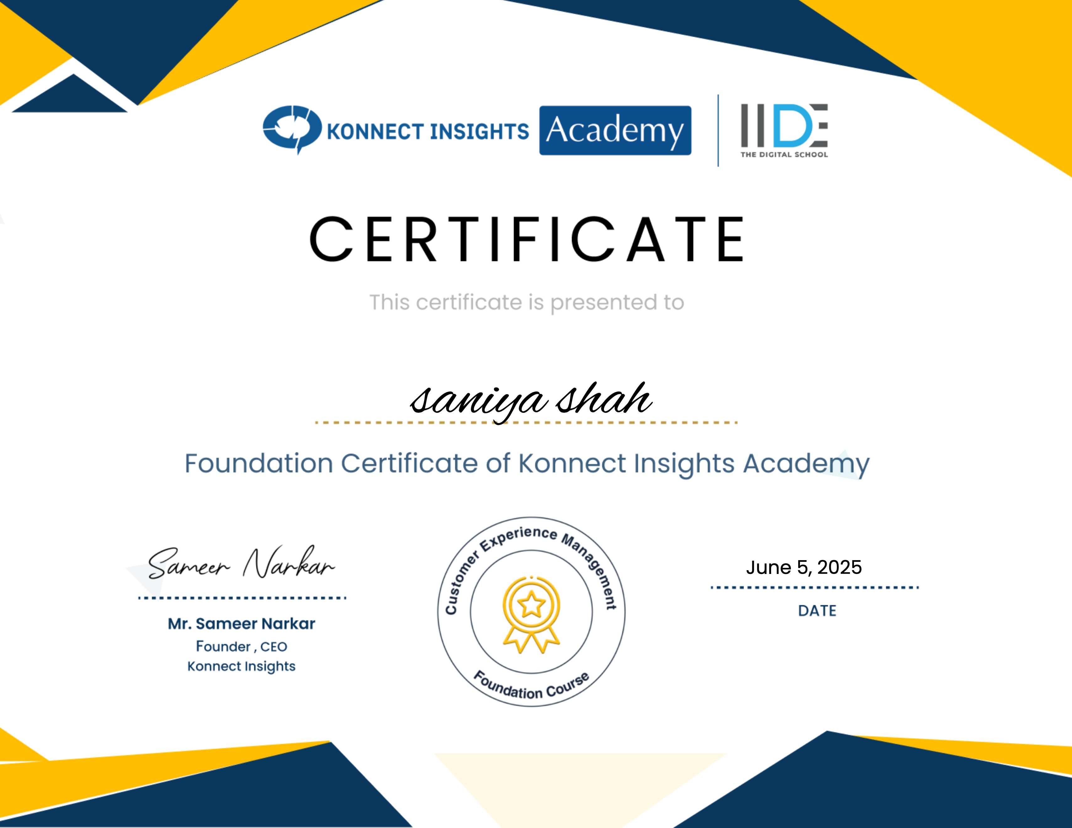 Foundation Course - Customer Experience Management