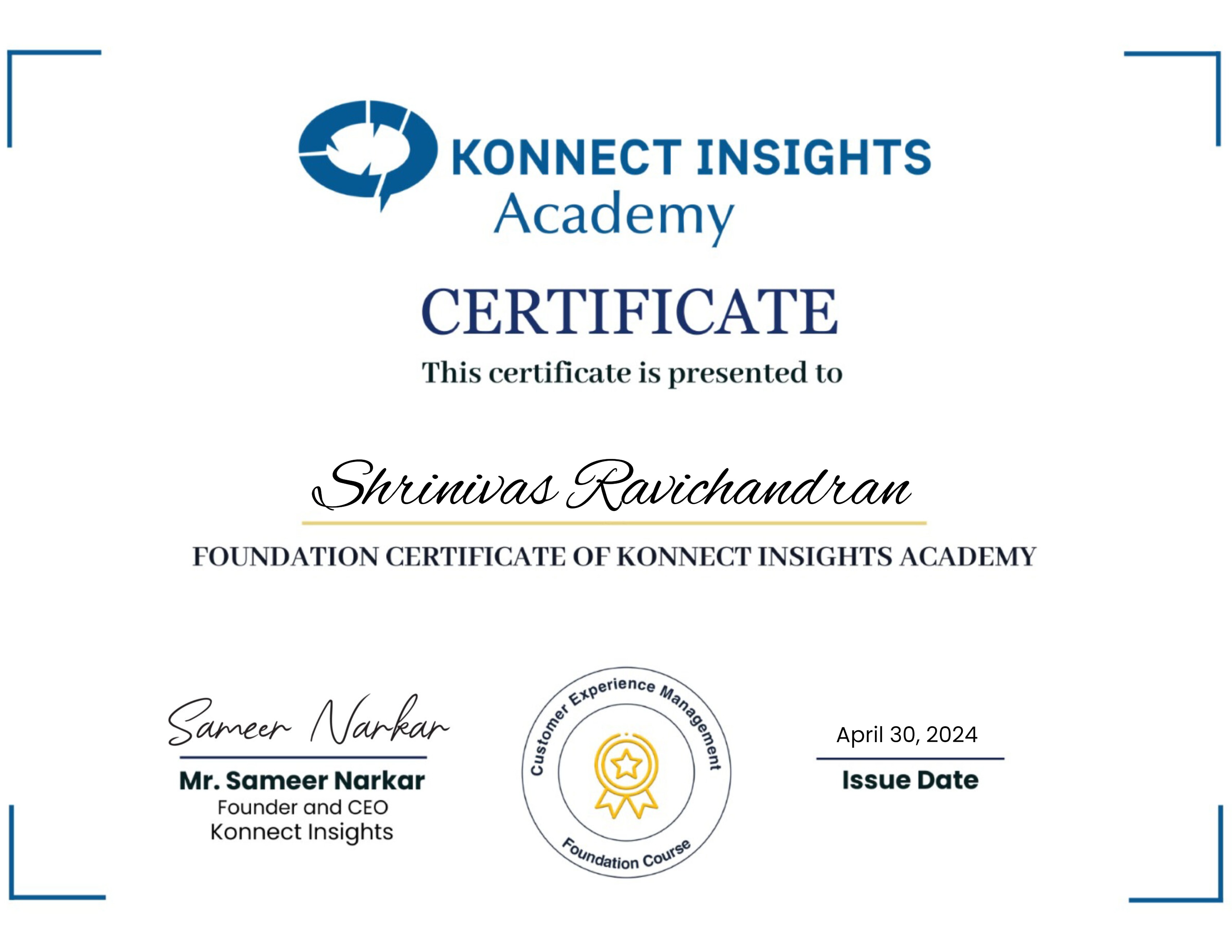 Foundation Course - Customer Experience Management