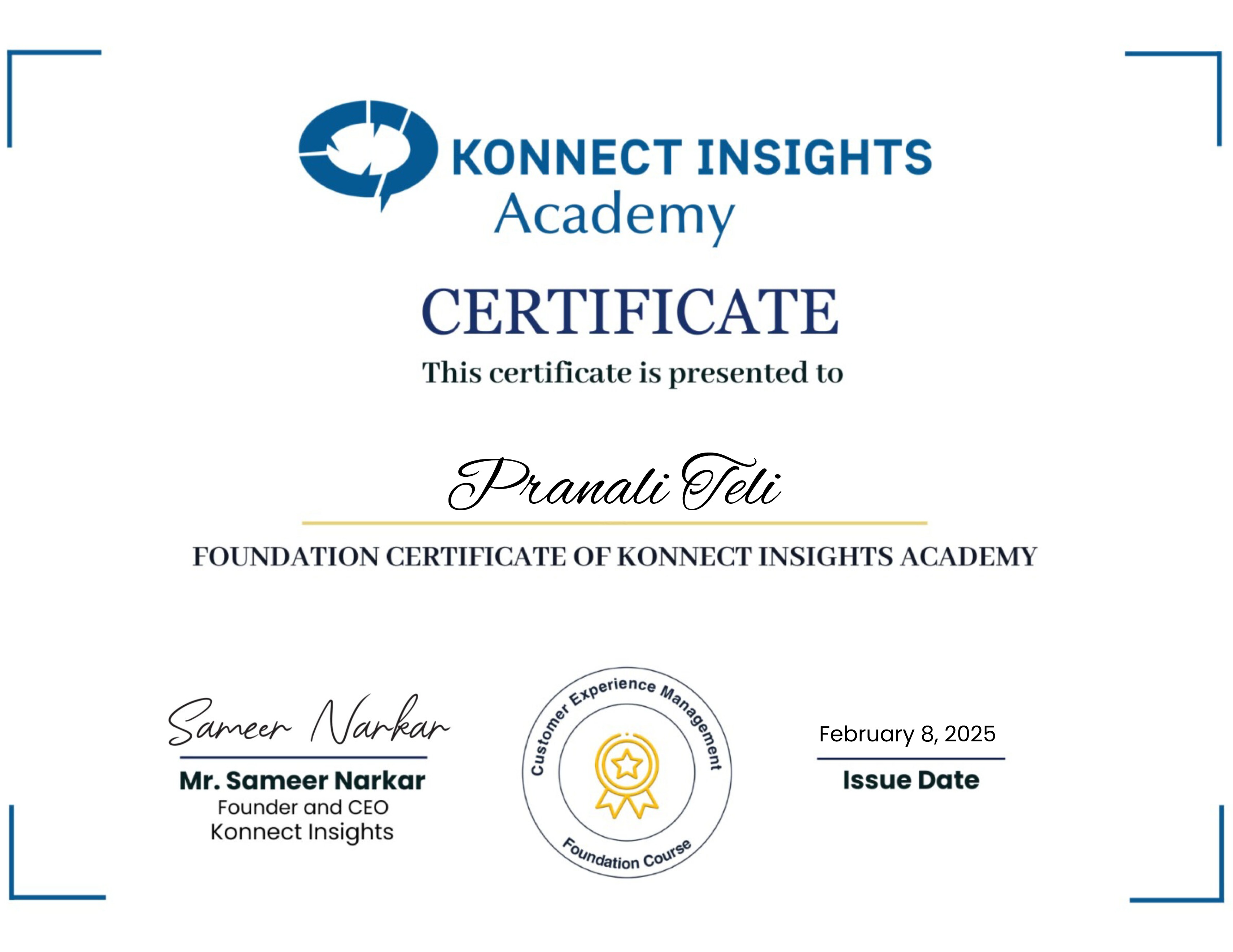 Foundation Course - Customer Experience Management