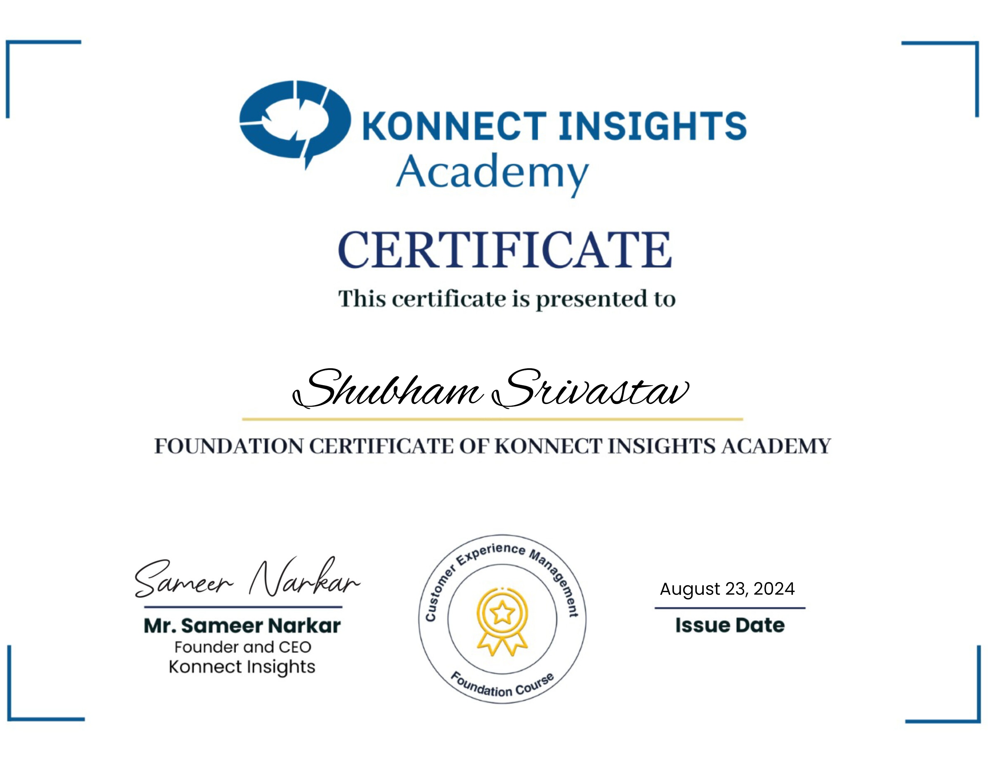 Foundation Course - Customer Experience Management