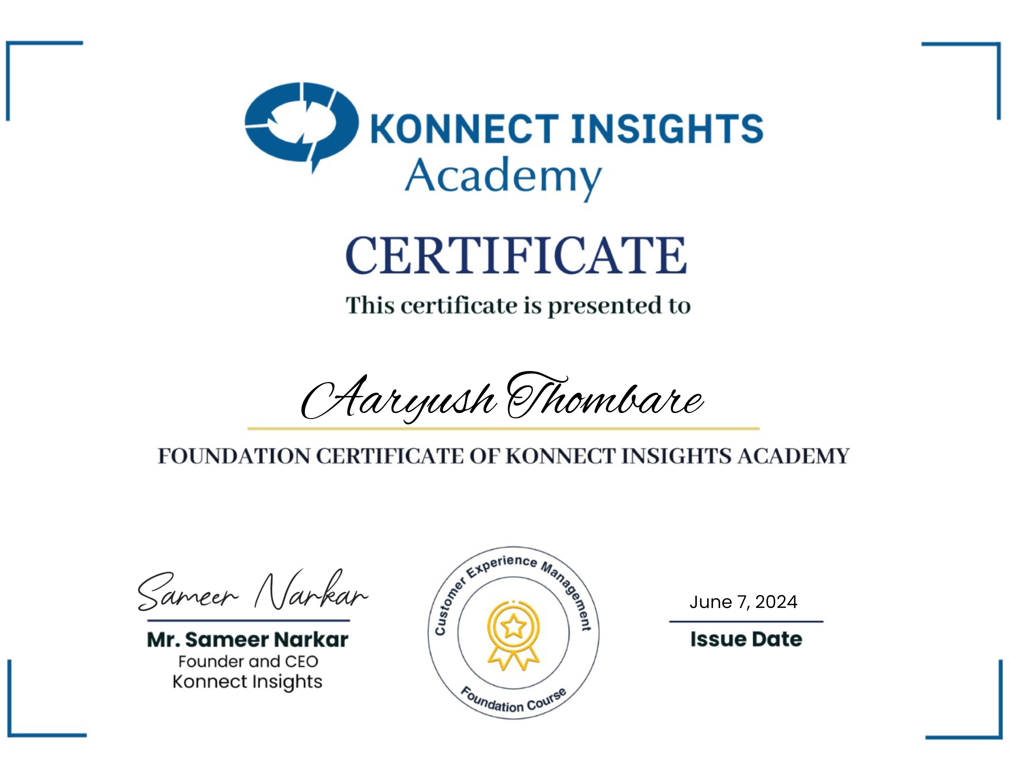 Foundation Course - Customer Experience Management